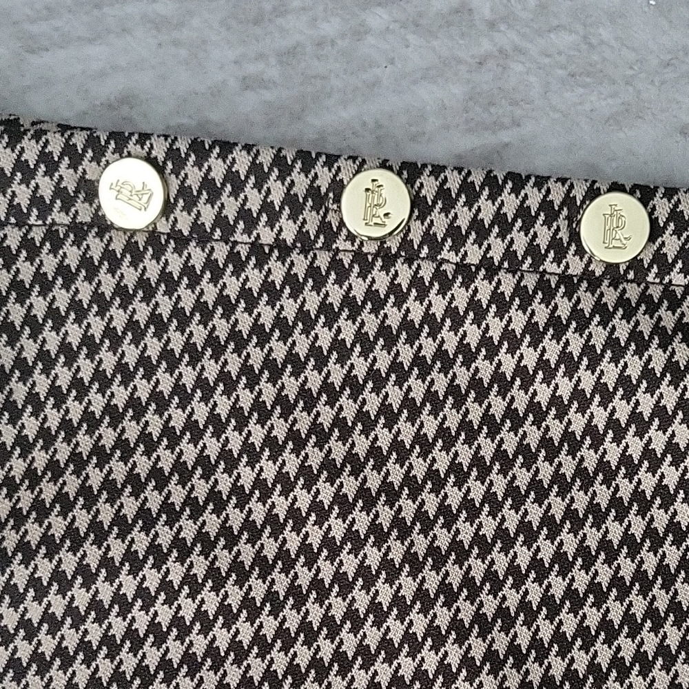 Lauren Ralph Lauren Camel and Black Houndstooth Knit Top with Tags - Picture 4 of 5